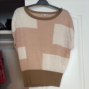Beige and Cream Geometric Sweater